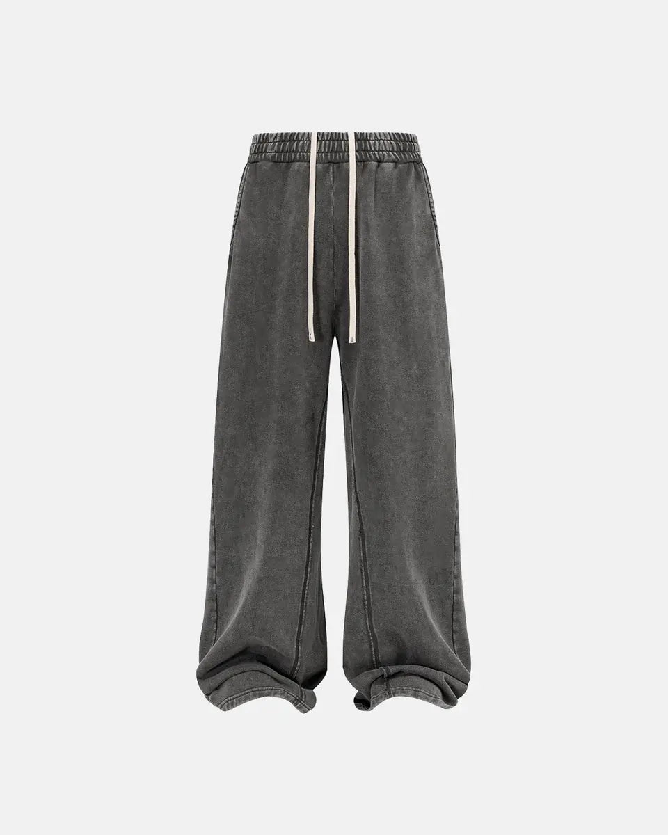 Pantalon Jogging Unisexe Jambe Droite Acid Wash – Molleton 480GSM Streetwear