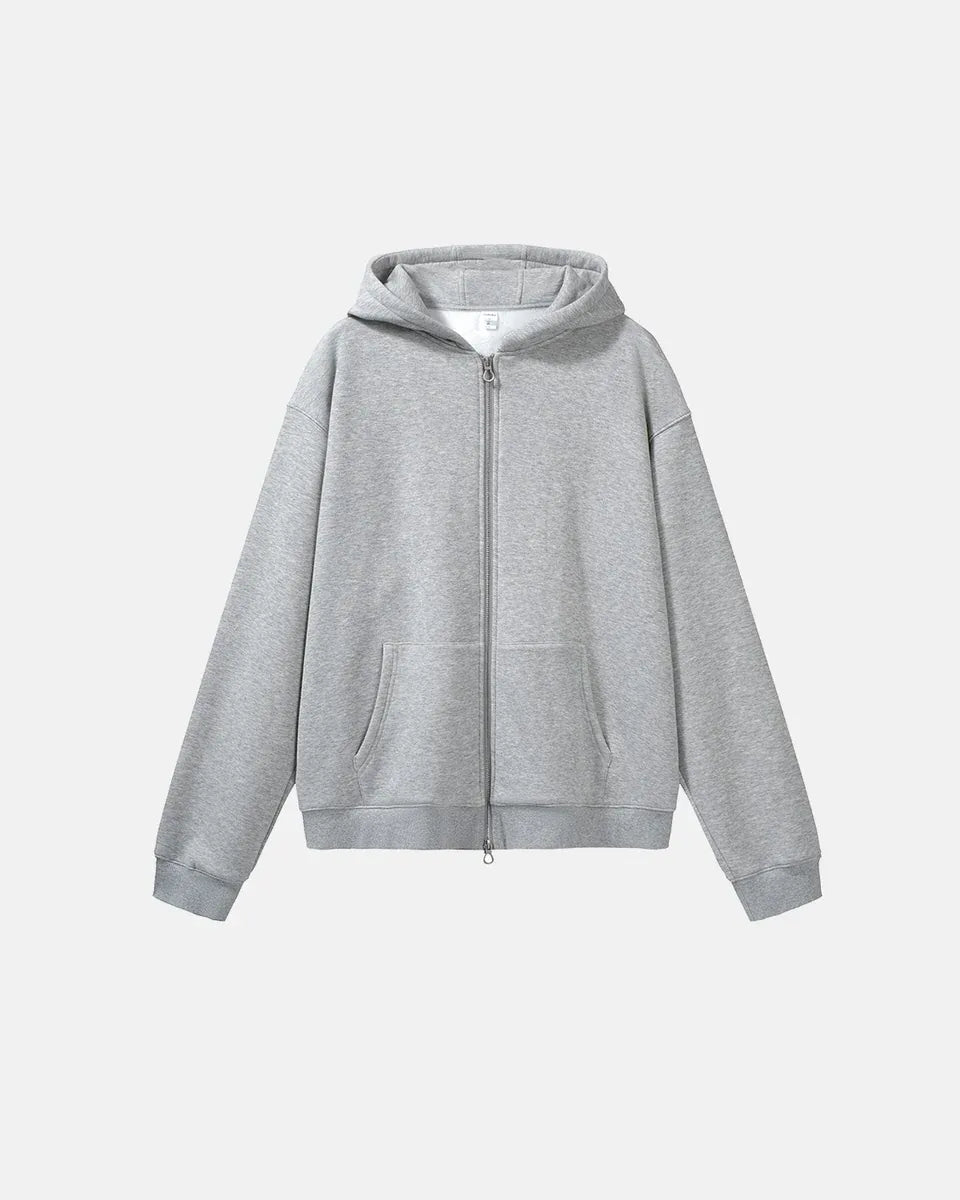 Hoodie Oversize Zippé Fleece Unisexe Coupe Ample