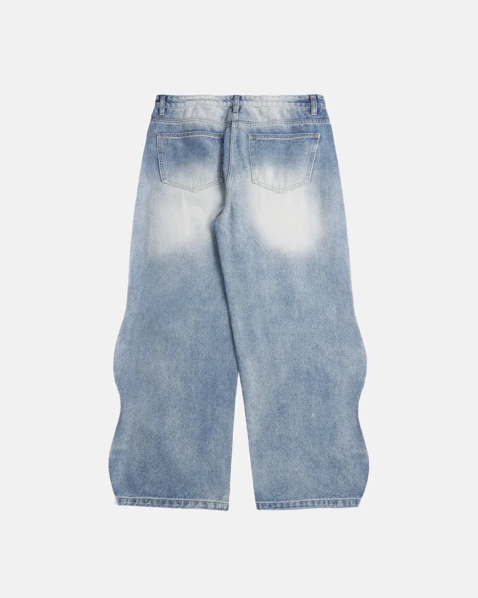 Jean Baggy Unisexe à Effet Délavé Wave – Coupe Large Streetwear