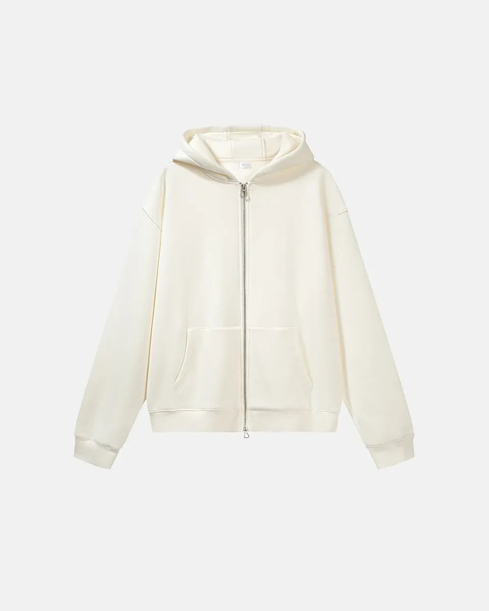 Hoodie Oversize Zippé Fleece Unisexe Coupe Ample