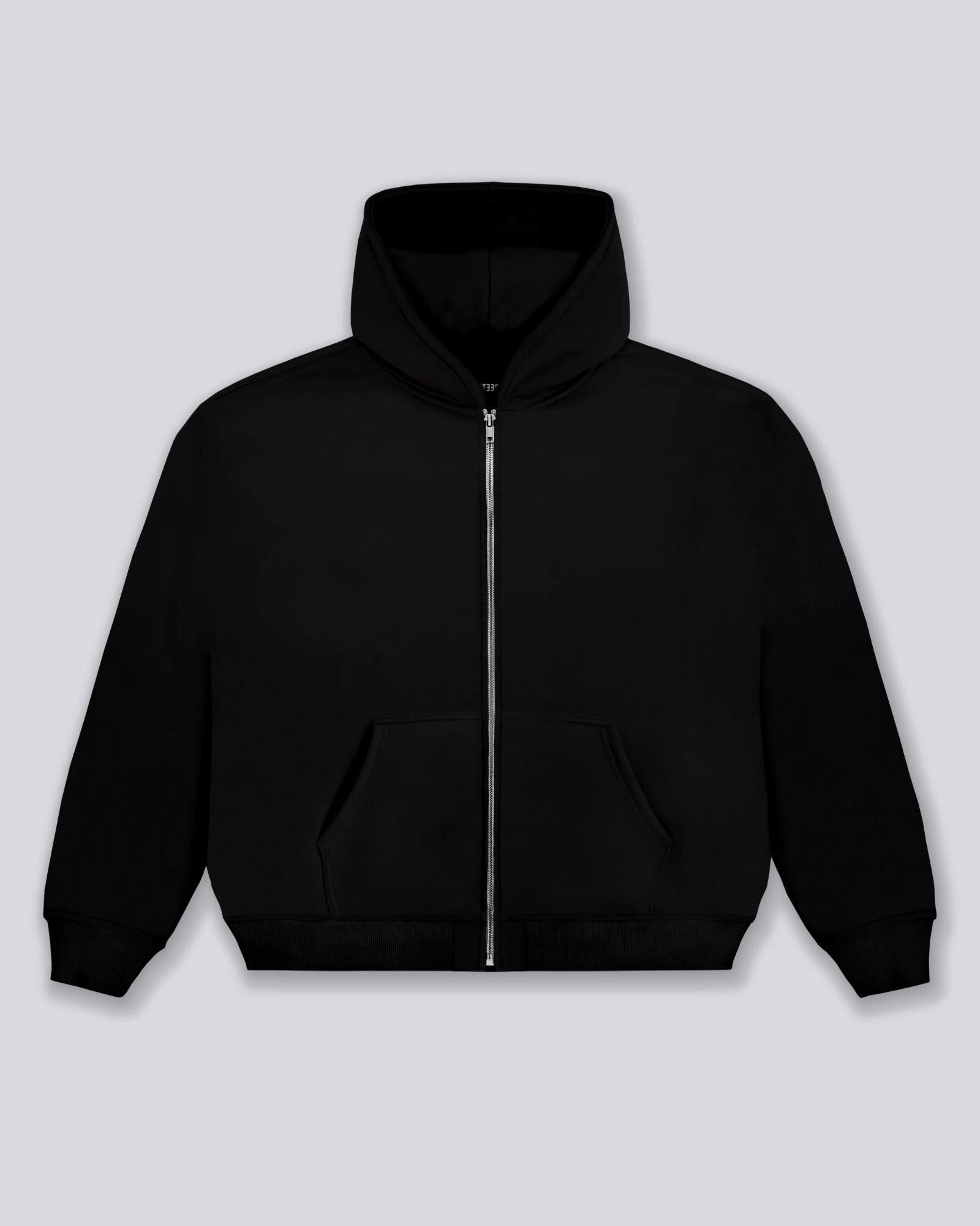 Sweat à Capuche Zippé Oversize Unisexe Noir