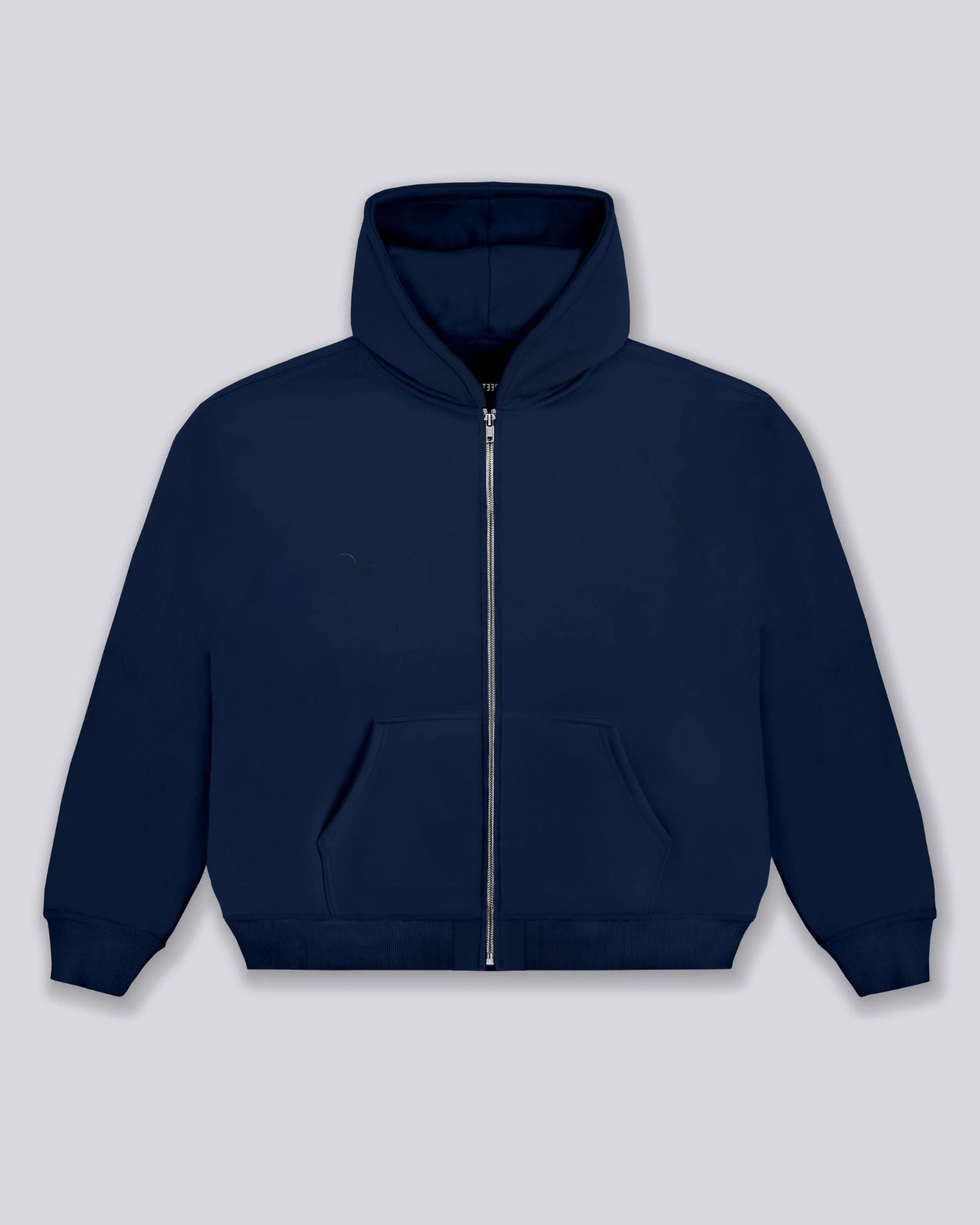 Sweat à Capuche Zippé Oversize Unisexe Bleu Marine