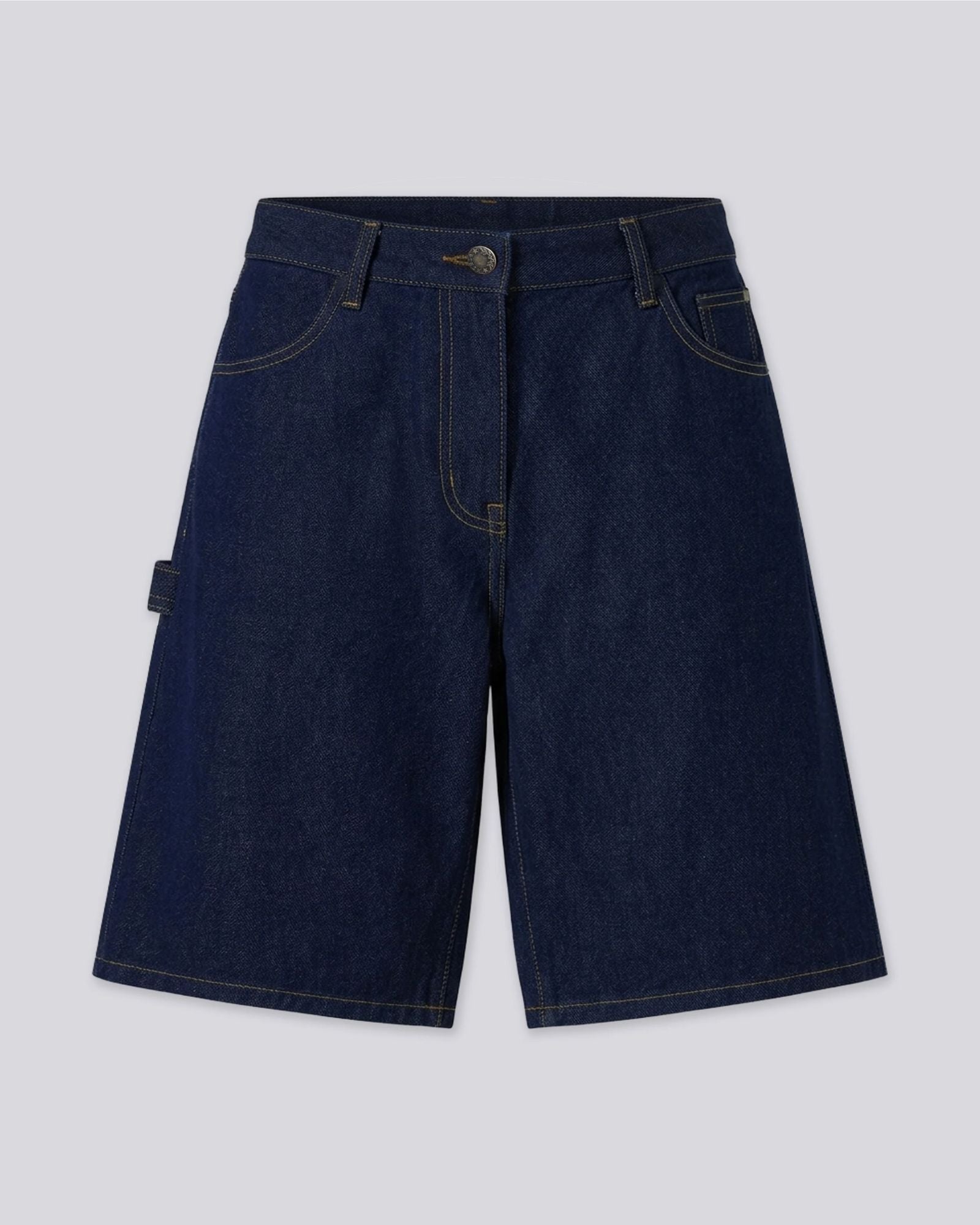 Jort en Denim Large Unisexe Bleu Foncé
